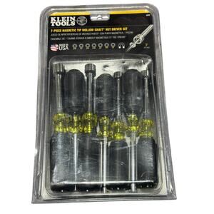 New Klein Tools 631M 7-Piece Magnetic Nut Driver Set with 3" Hollow Shafts